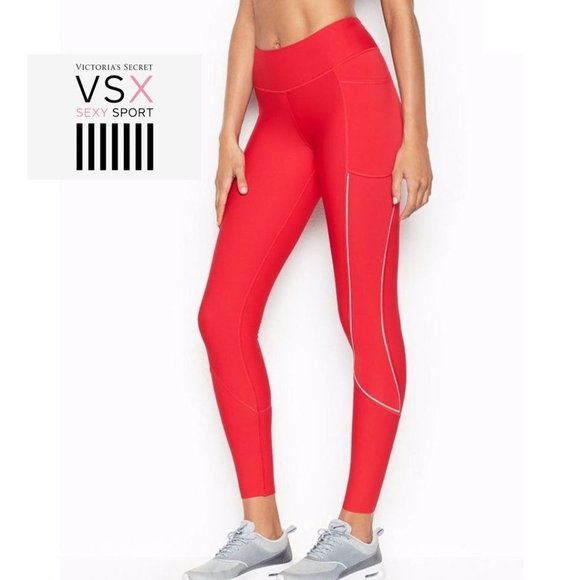 Victoria's Secret Pants - Victoria's Secret Total Knock Out Red Workout Tights Medium